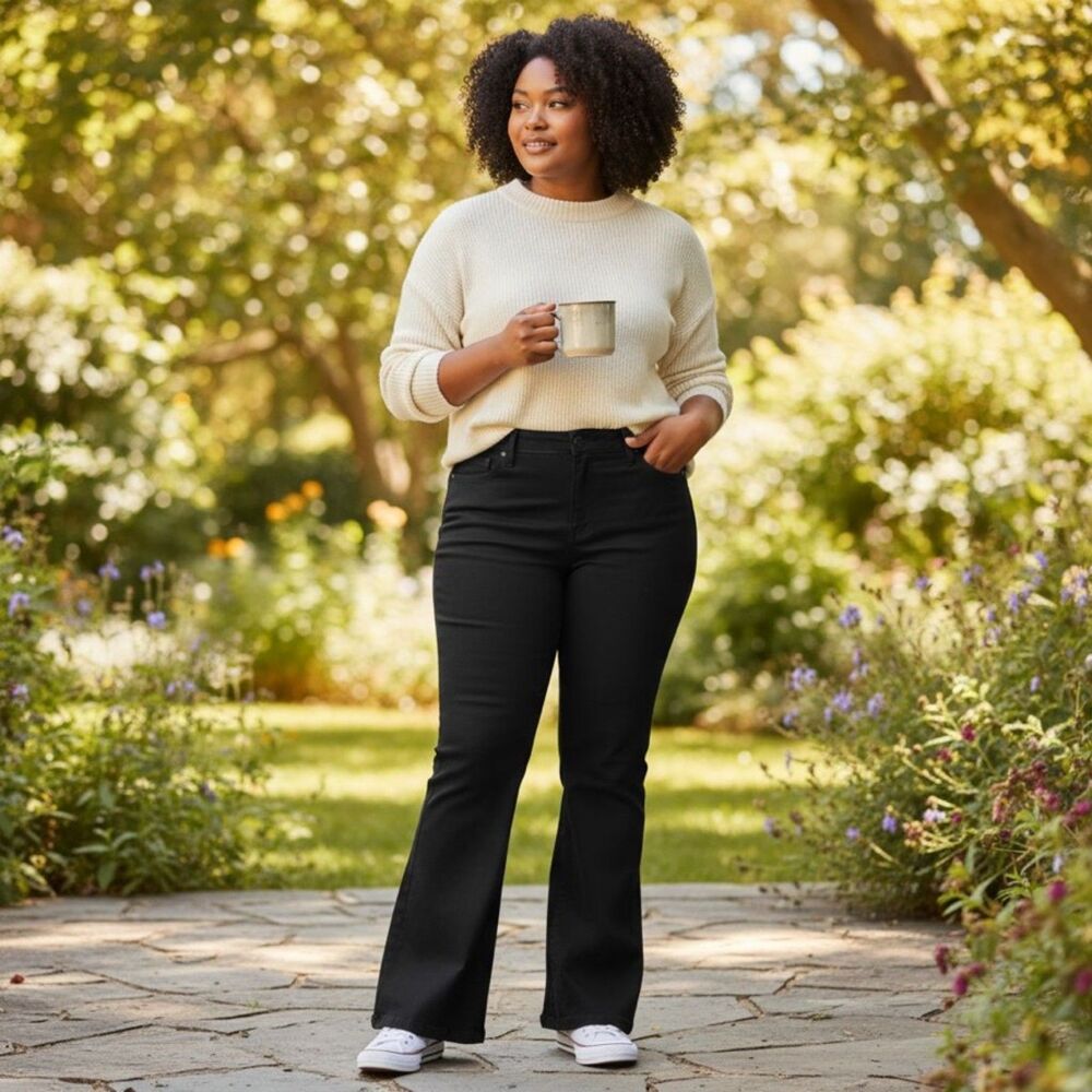 Ava & Viv Size 20 Black Flare Jeans NWT